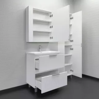 Тумба-умывальник Comforty Лима-70Н2 белый матовый с раковиной Como 70